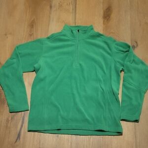 Lands End Green Sherpa Quarter Zip Top Size Large